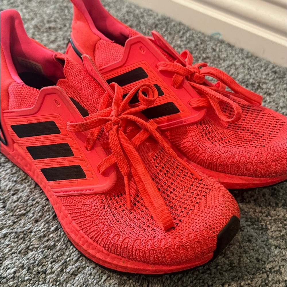 Adidas Bright Red Athletic Sneakers